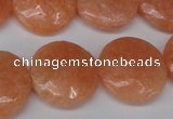 CSM30 15.5 inches 20mm flat round salmon stone beads wholesale