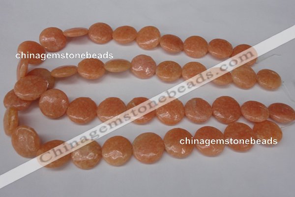 CSM30 15.5 inches 20mm flat round salmon stone beads wholesale