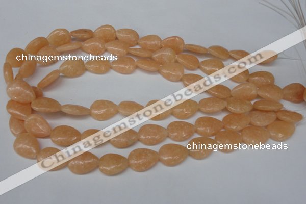 CSM45 15.5 inches 13*18mm flat teardrop salmon stone beads wholesale