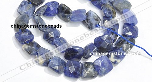 CSO05 15.5 inches A grade 8mm faceted square sodalite beads