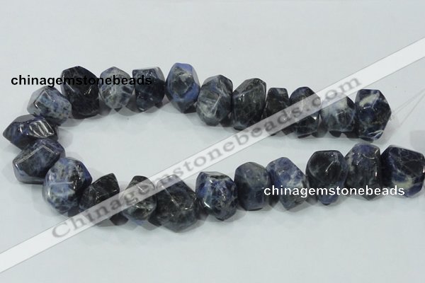 CSO104 15.5 inches 18*25mm faceted nugget sodalite gemstone beads