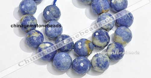 CSO17 6mm faceted round AB grade sodalite beads wholesale