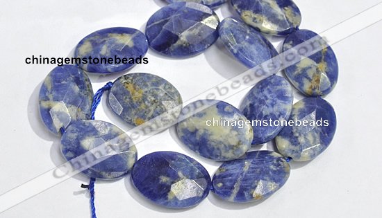 CSO25 15.5 inches A grade 8*12mm faceted oval sodalite beads