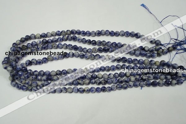 CSO301 15.5 inches 6mm faceted round Brazilian sodalite beads