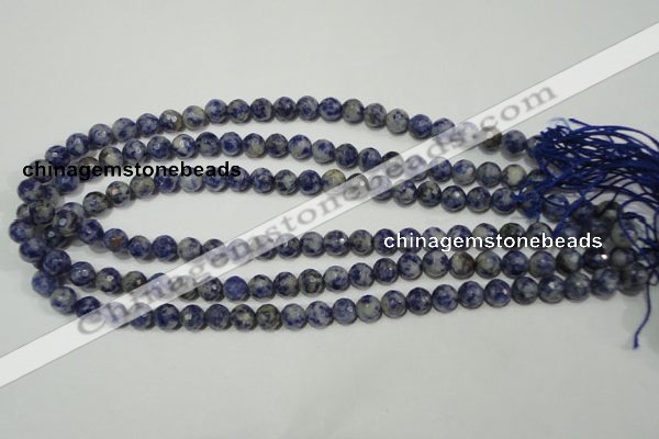 CSO302 15.5 inches 8mm faceted round Brazilian sodalite beads