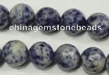 CSO305 15.5 inches 14mm faceted round Brazilian sodalite beads