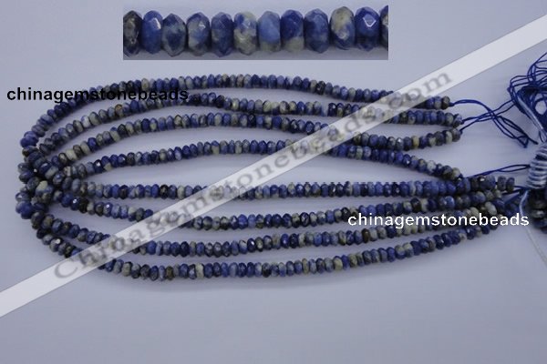 CSO31 15.5 inches 3*6mm faceted rondelle sodalite gemstone beads