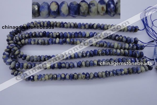 CSO33 15.5 inches 5*10mm faceted rondelle sodalite gemstone beads