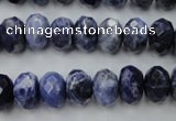 CSO353 15.5 inches 8*12mm faceted rondelle natural sodalite beads