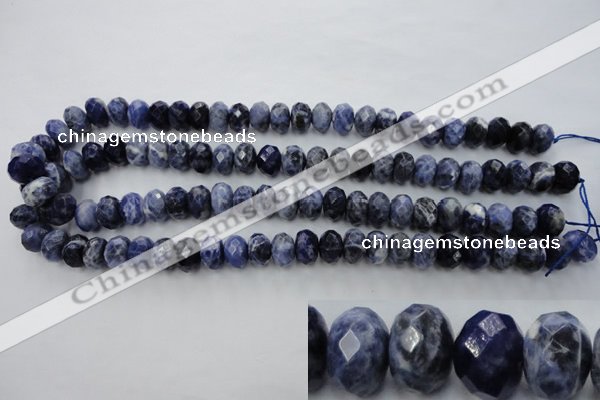 CSO353 15.5 inches 8*12mm faceted rondelle natural sodalite beads