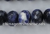 CSO356 15.5 inches 12*16mm faceted rondelle natural sodalite beads