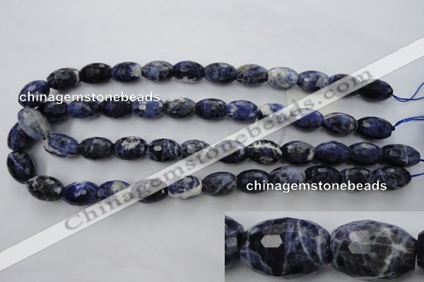 CSO363 15.5 inches 12*16mm faceted rice natural sodalite beads