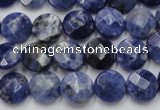 CSO37 15.5 inches 10mm faceted coin sodalite gemstone beads