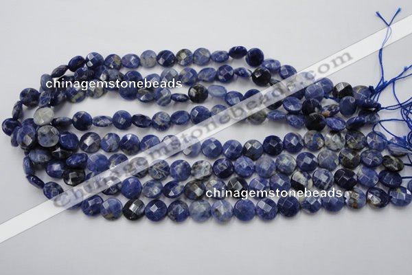 CSO37 15.5 inches 10mm faceted coin sodalite gemstone beads