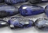 CSO38 15.5 inches 12*24mm faceted teardrop sodalite gemstone beads