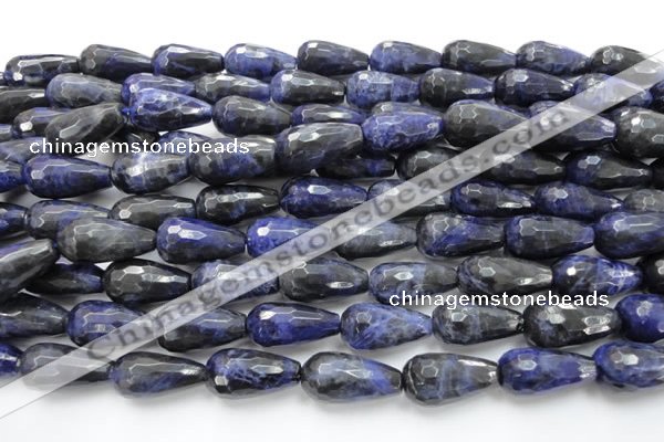 CSO38 15.5 inches 12*24mm faceted teardrop sodalite gemstone beads