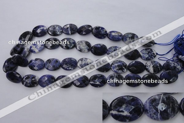 CSO390 15.5 inches 15*20mm faceted oval natural sodalite beads