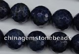 CSO416 15.5 inches 16mm faceted round dyed sodalite gemstone beads