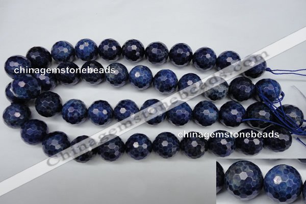 CSO417 15.5 inches 18mm faceted round dyed sodalite gemstone beads