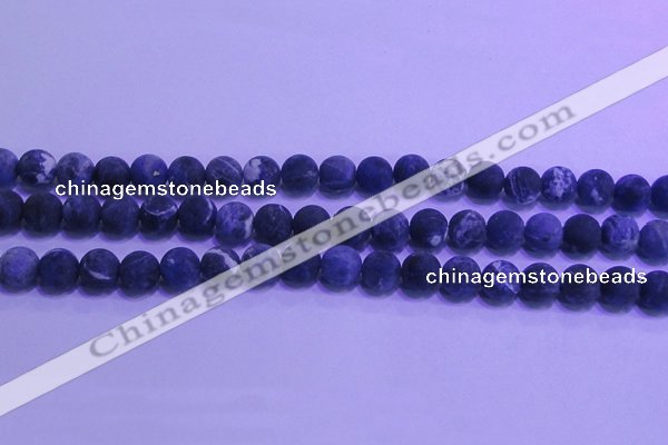 CSO455 15.5 inches 8mm round matte sodalite gemstone beads