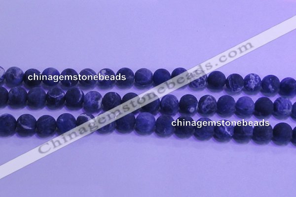 CSO456 15.5 inches 10mm round matte sodalite gemstone beads