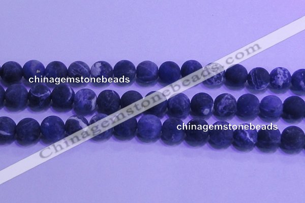CSO458 15.5 inches 14mm round matte sodalite gemstone beads