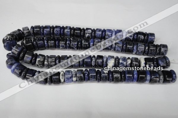 CSO51 15.5 inches 5*16mm & 9*16mm rondelle sodalite gemstone beads