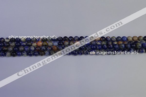 CSO510 15.5 inches 4mm round orange sodalite beads wholesale