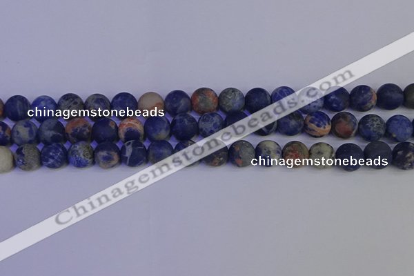 CSO523 15.5 inches 10mm round matte orange sodalite beads wholesale