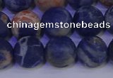 CSO525 15.5 inches 14mm round matte orange sodalite beads wholesale