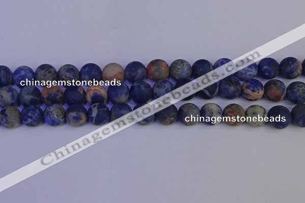 CSO525 15.5 inches 14mm round matte orange sodalite beads wholesale