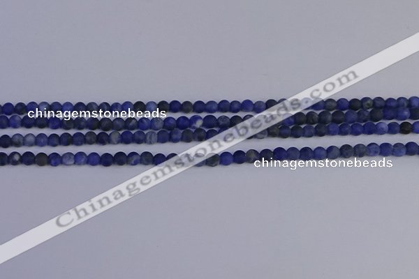 CSO540 15.5 inches 4mm round matte sodalite beads wholesale