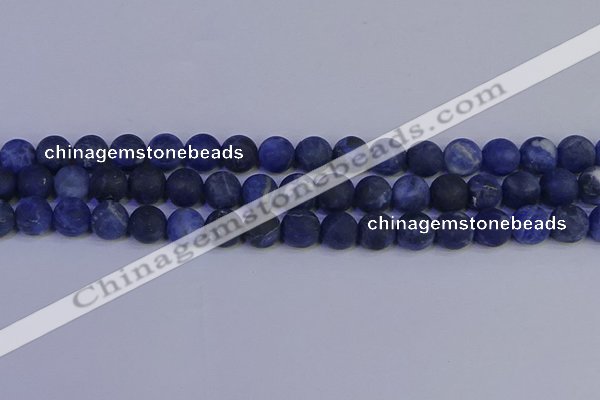 CSO544 15.5 inches 12mm round matte sodalite beads wholesale