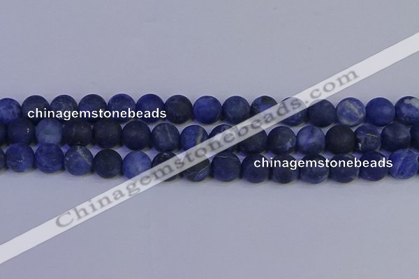 CSO545 15.5 inches 14mm round matte sodalite beads wholesale