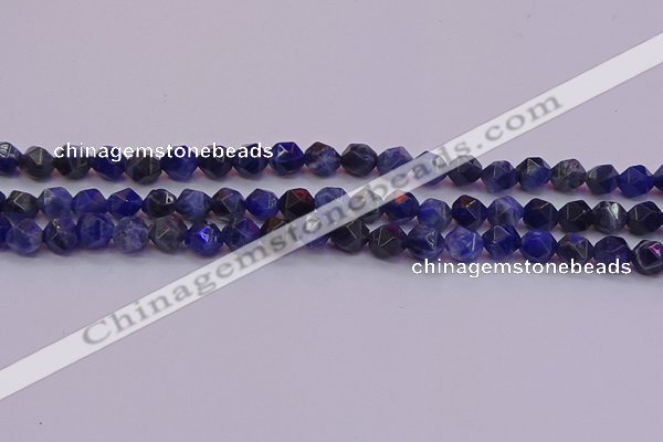 CSO552 15.5 inches 8mm faceted nuggets sodalite gemstone beads