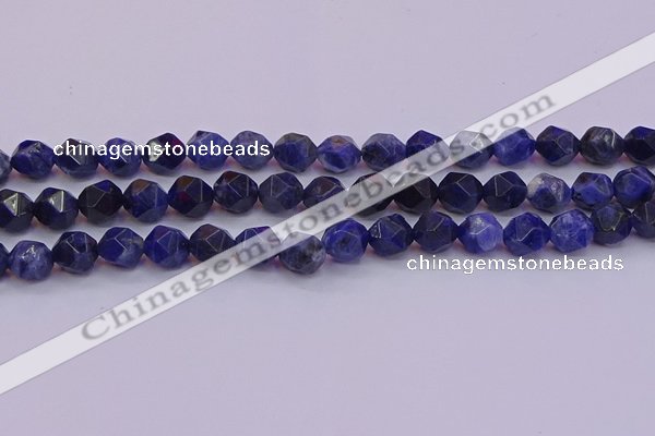 CSO553 15.5 inches 10mm faceted nuggets sodalite gemstone beads