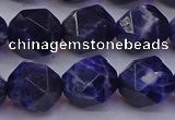 CSO554 15.5 inches 12mm faceted nuggets sodalite gemstone beads