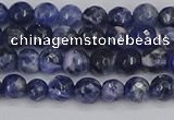 CSO558 15.5 inches 4mm faceted round sodalite gemstone beads