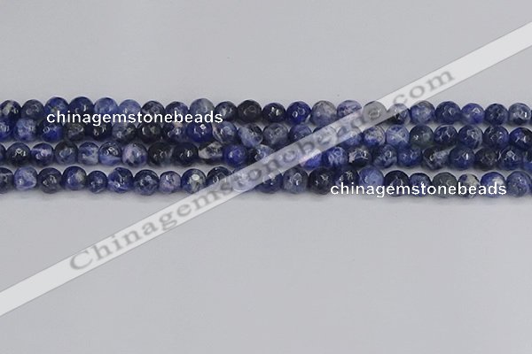 CSO559 15.5 inches 6mm faceted round sodalite gemstone beads