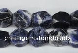 CSO56 15.5 inches 10*14mm faceted nuggets sodalite gemstone beads