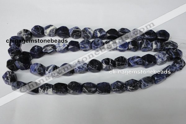 CSO56 15.5 inches 10*14mm faceted nuggets sodalite gemstone beads