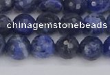 CSO560 15.5 inches 8mm faceted round sodalite gemstone beads