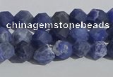 CSO565 15.5 inches 6mm faceted nuggets matte sodalite beads