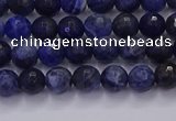 CSO600 15.5 inches 4mm faceted round sodalite gemstone beads