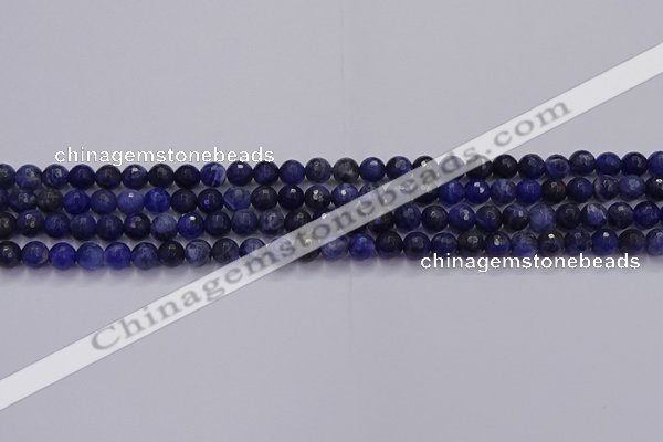 CSO600 15.5 inches 4mm faceted round sodalite gemstone beads