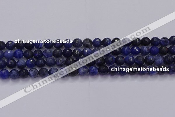 CSO602 15.5 inches 8mm faceted round sodalite gemstone beads