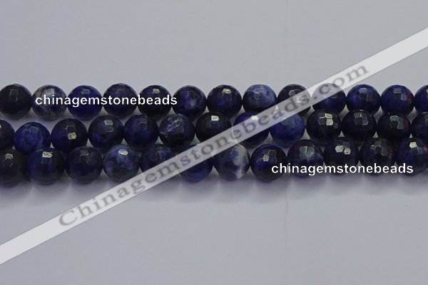 CSO605 15.5 inches 14mm faceted round sodalite gemstone beads