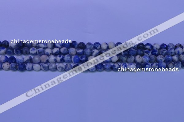 CSO621 15.5 inches 6mm faceted round AB grade sodalite beads