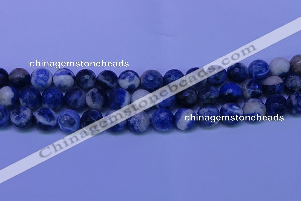 CSO625 15.5 inches 14mm faceted round AB grade sodalite beads