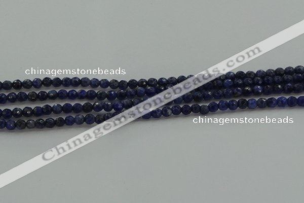 CSO641 15.5 inches 4mm faceted round sodalite gemstone beads